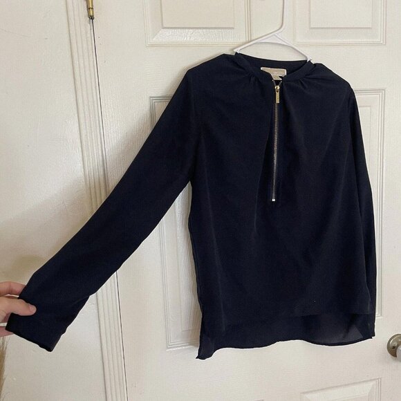 womens michael kors tops Top Blouse Shirt Blue Size 6 - Picture 2 of 11